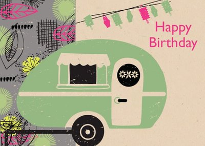Retro Caravan Birthday Card
