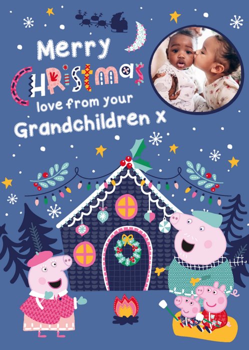 Peppa Pig Love From Your Grandchildren Photo Upload Christmas Card