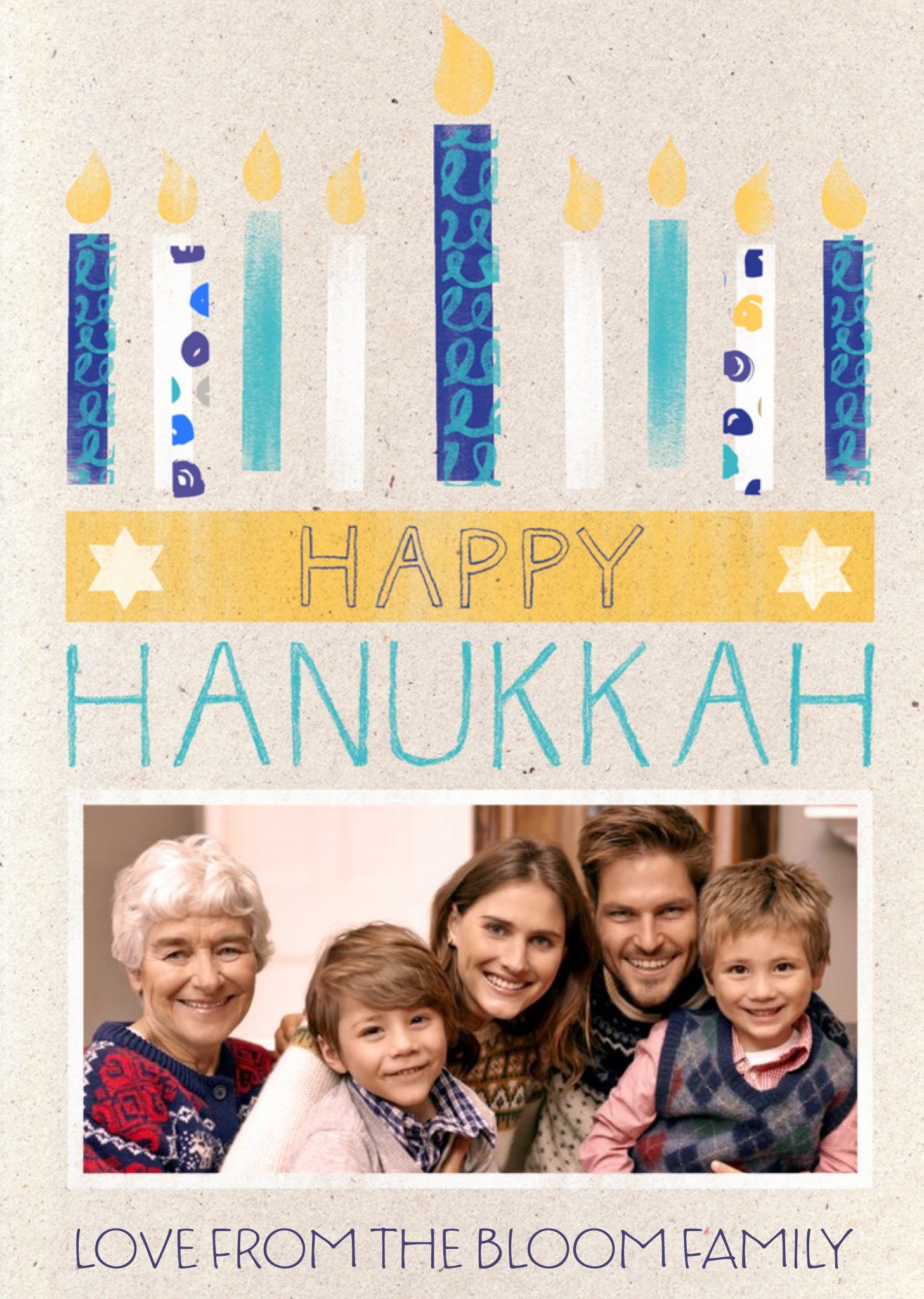 Lit Up Candles Personalised Photo Upload Happy Hanukkah Card Ecard