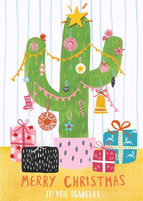 Personalised Christmas Cactus Card