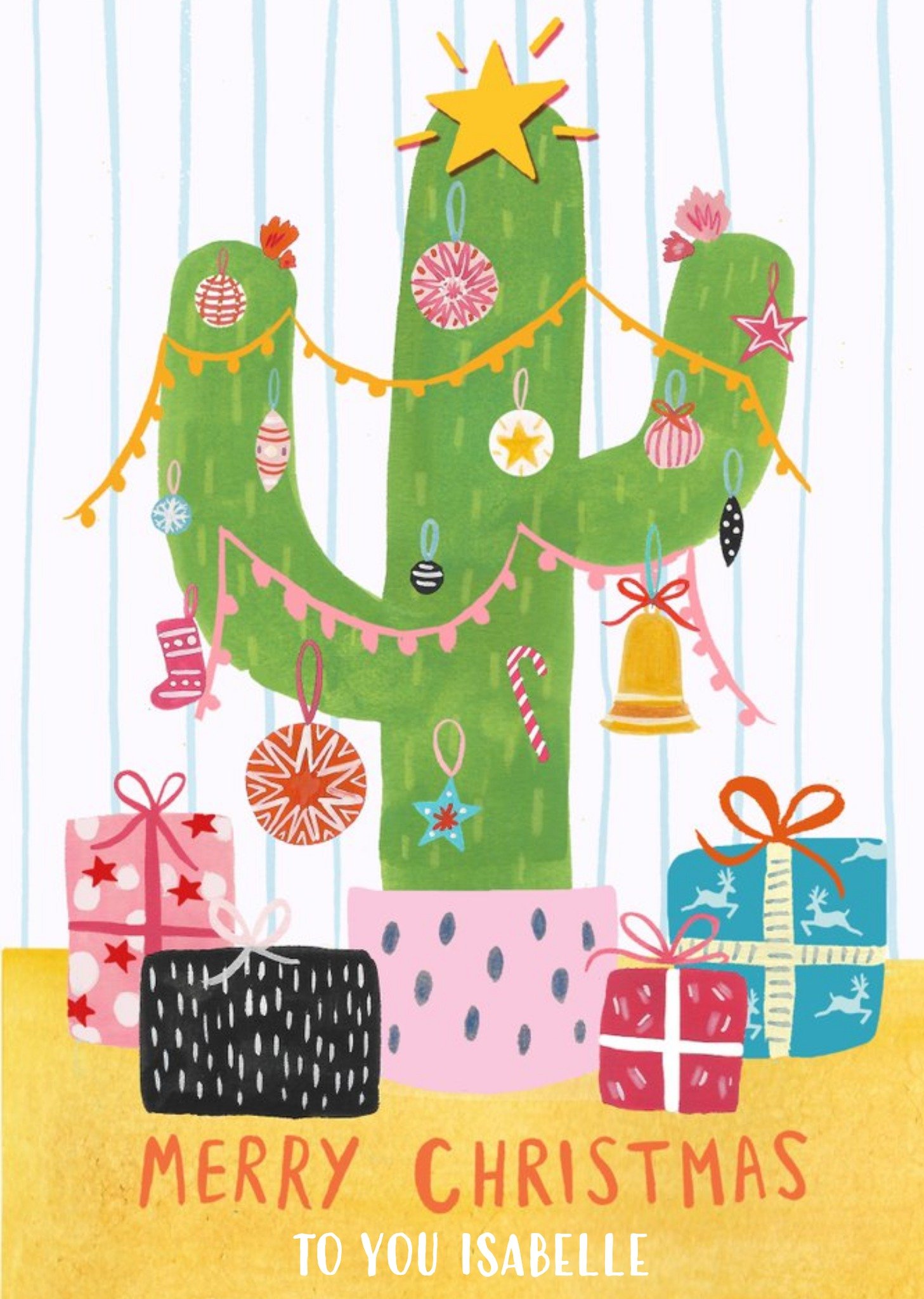 Moonpig Personalised Christmas Cactus Card Ecard