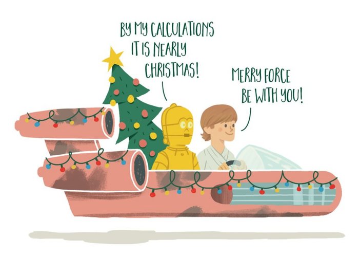 Star Wars Merry Force Be With You Christmas Card
