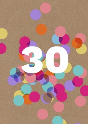 Birthday Card - 30 - Thirtieth - Spots - Pattern