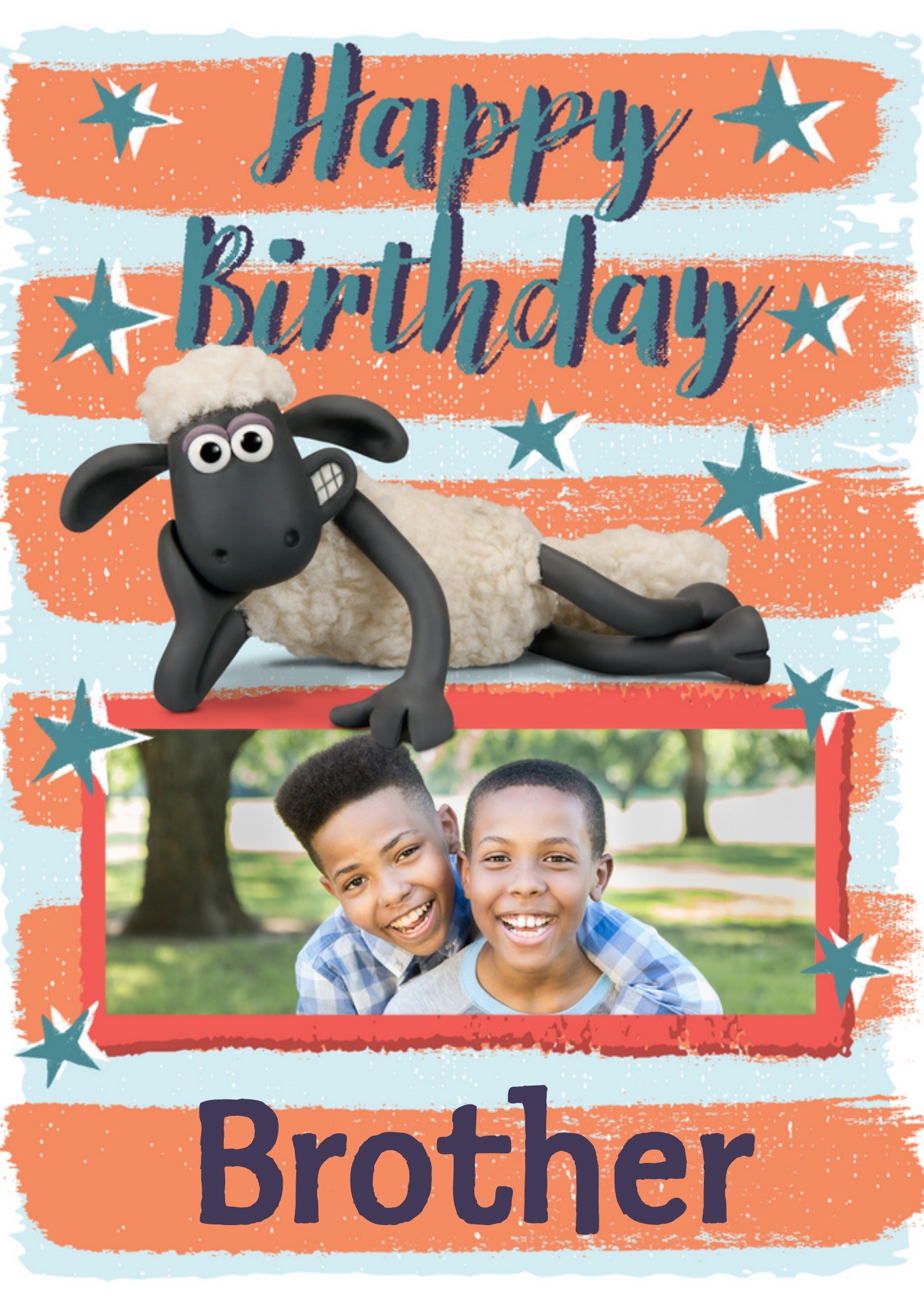 Shaun The Sheep Sean Laying On Photo Brother Card Ecard