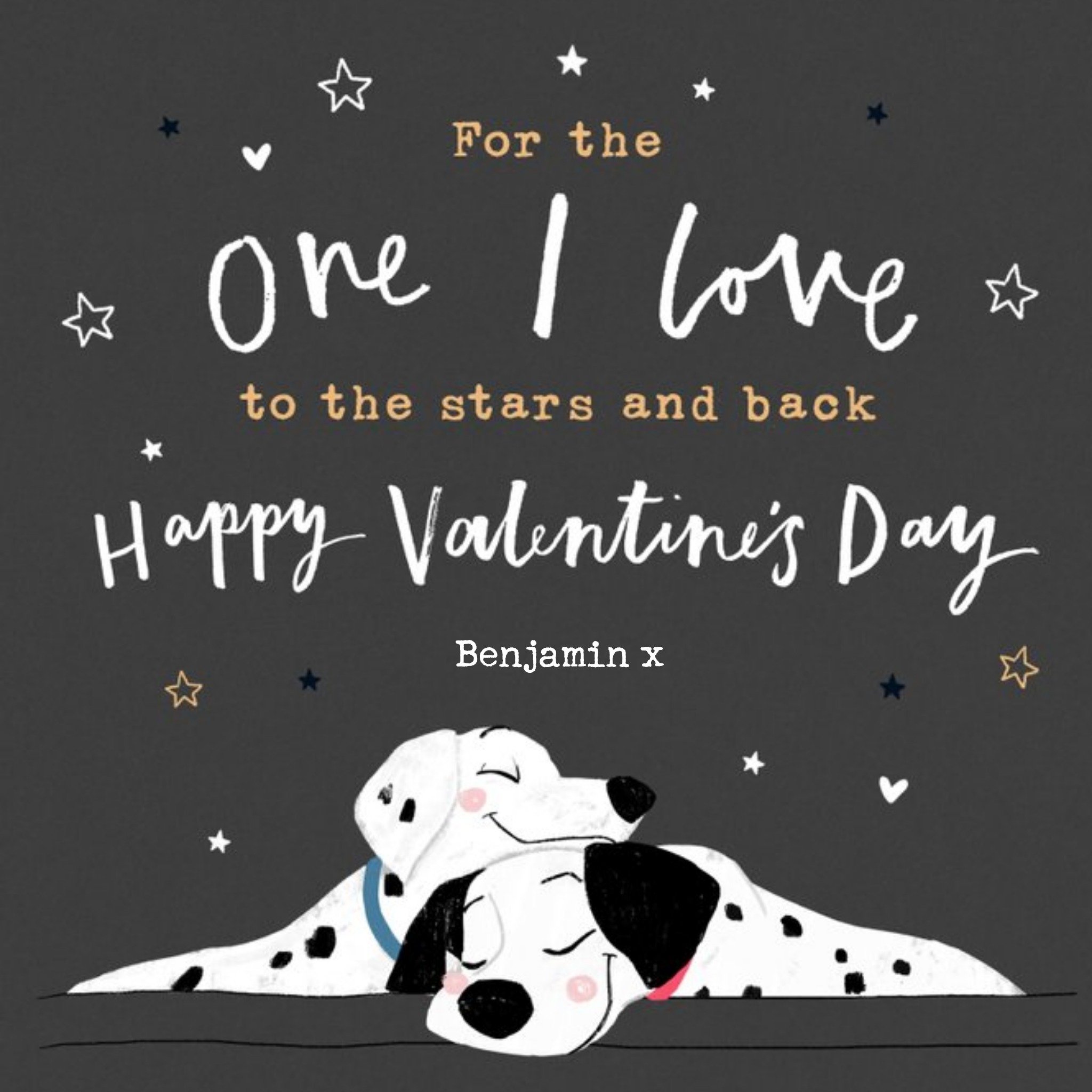 Disney 101 Dalmatians One I Love Valentine's Day Card, Square