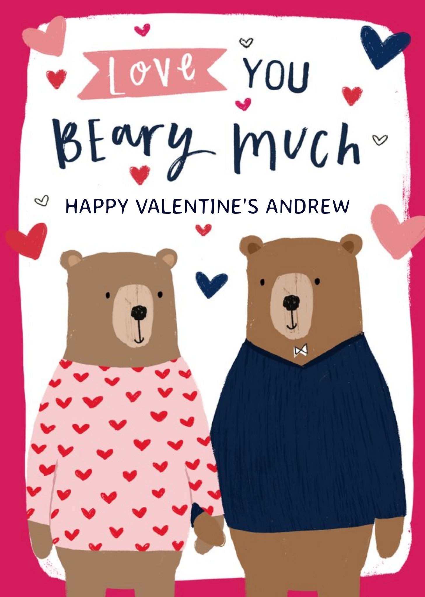 Moonpig Cute Bears Love You Beary Much Valentines Day Card, Large