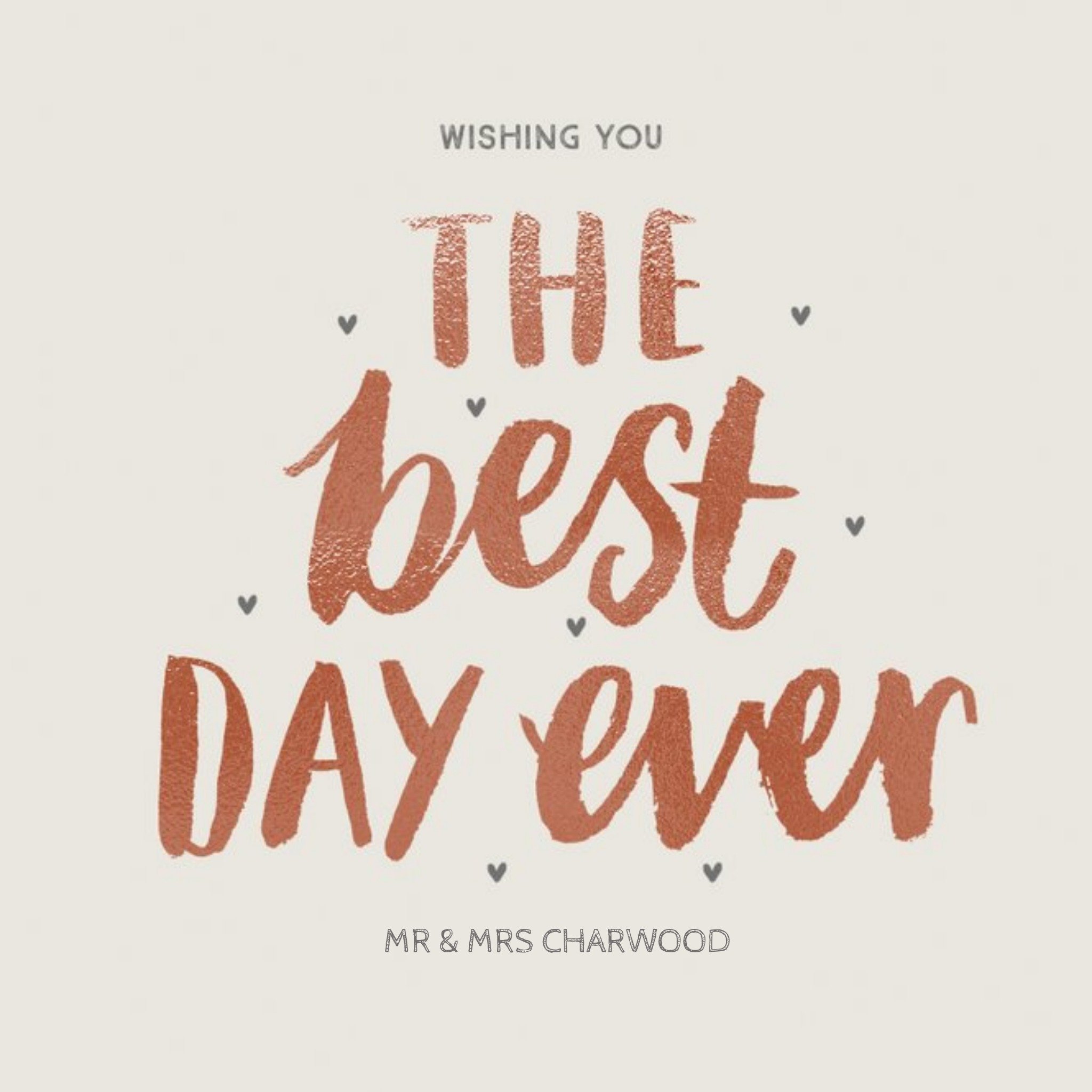 Moonpig Wishing You The Best Day Personalised Text Card, Square