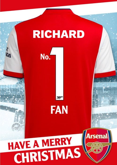 Arsenal Football Club No.1 Fan Jersery Christmas Card