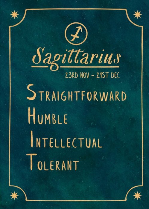 Funny rude horoscope birthday card - Sagittarius