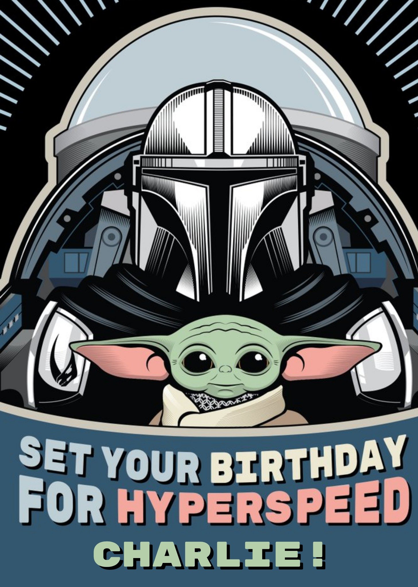Star Wars The Mandalorian Set Your Birthday For Hyperspeed Card, Large