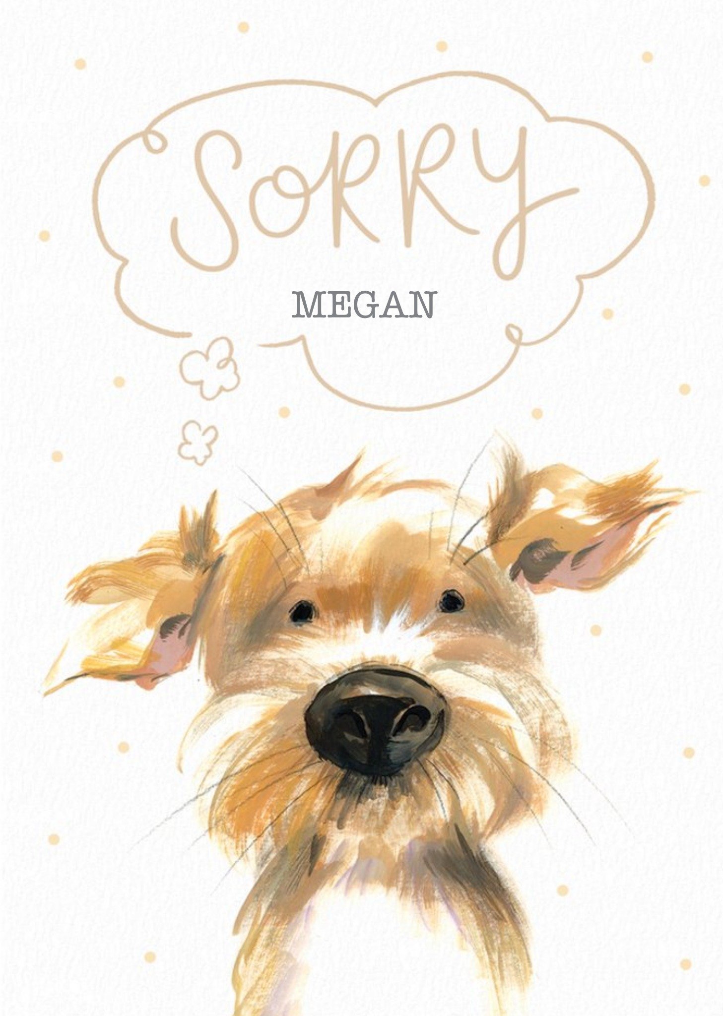 Moonpig Illustration Of A Dog Sorry Card, Large