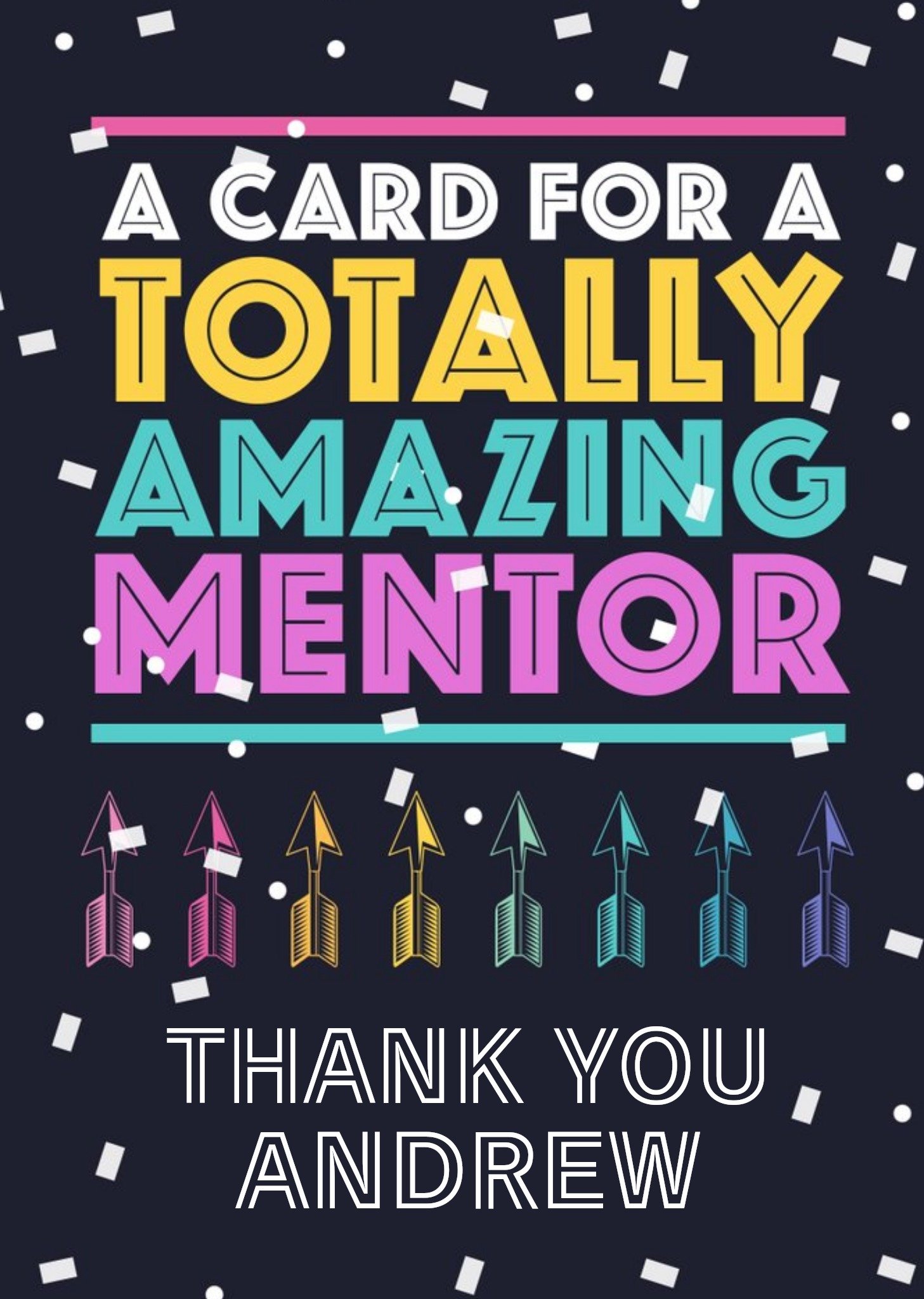 Bold And Colourful Typography On A Black Background Amazing Mentor Thank You Card Ecard