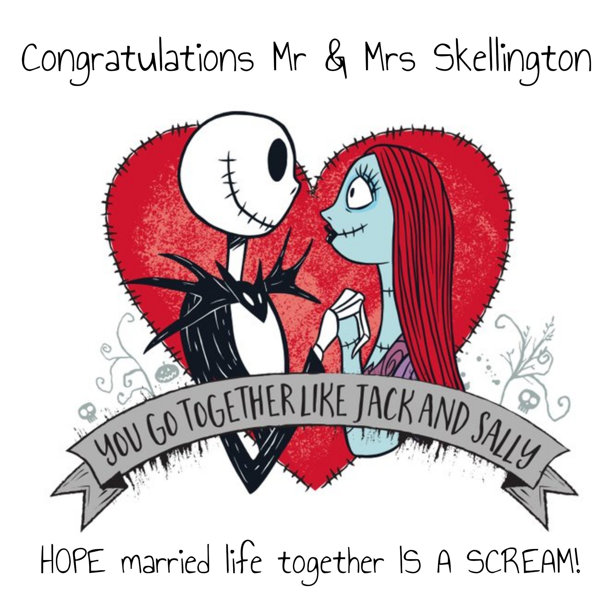 Other The Nightmare Before Christmas Congratulatoins Wedding Card, Square