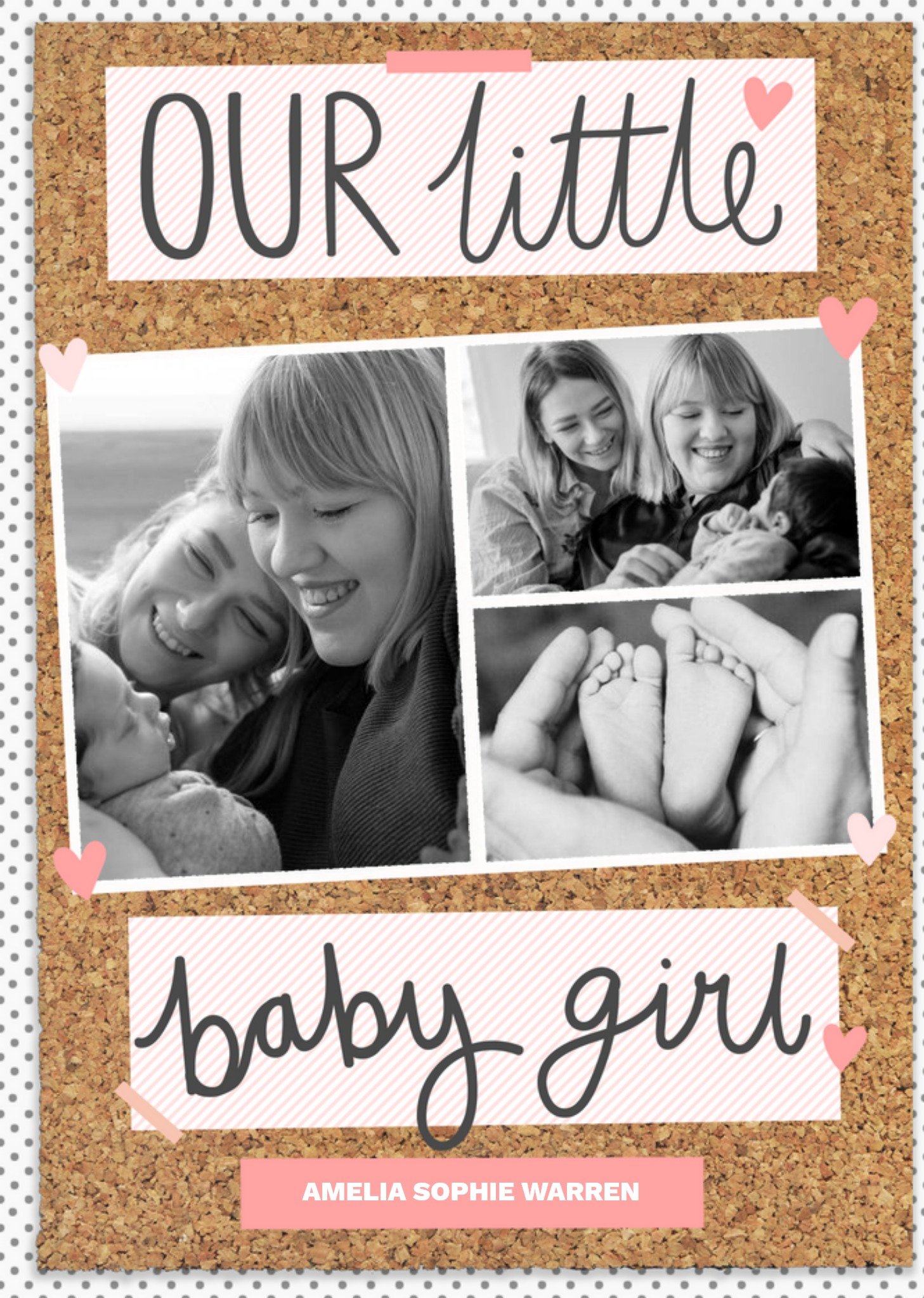 Pinboard Little Baby Girl Photo Upload Card Ecard