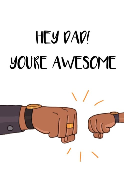 Illustrated Dad You're Awesome Fathers Day Card