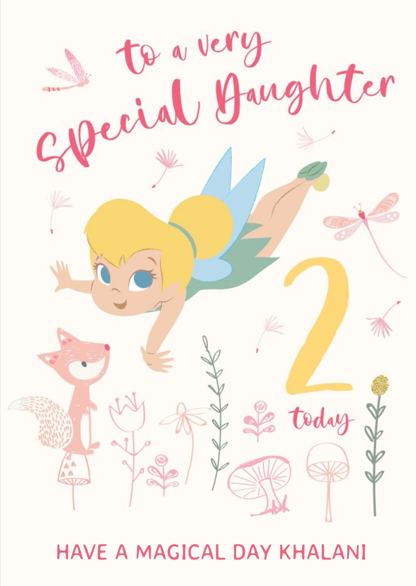 Disney Tinkerbell To A Very Special Daughter 2 Today Birthday Card Ecard