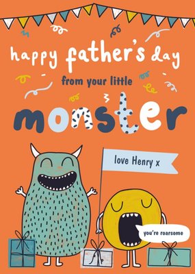 From Your Little Monster You're Roarsome Happy Father's Day Card