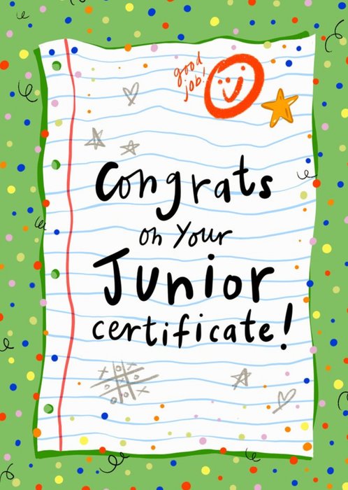 Illustration Of A Page From A School Exercise Book With Various Sketches Junior Certificate Card 
