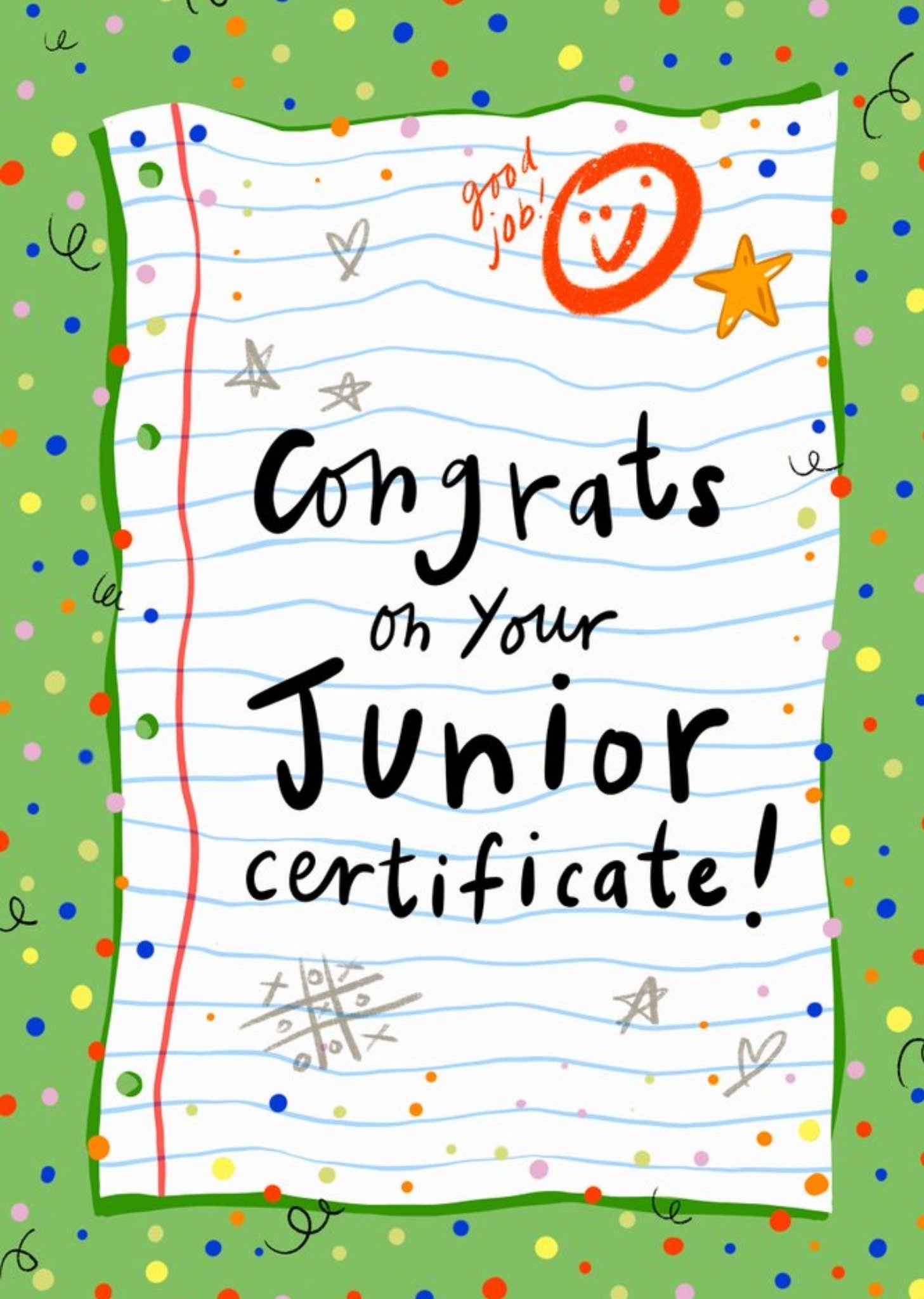 Illustration Of A Page From A School Exercise Book With Various Sketches Junior Certificate Card Ecard