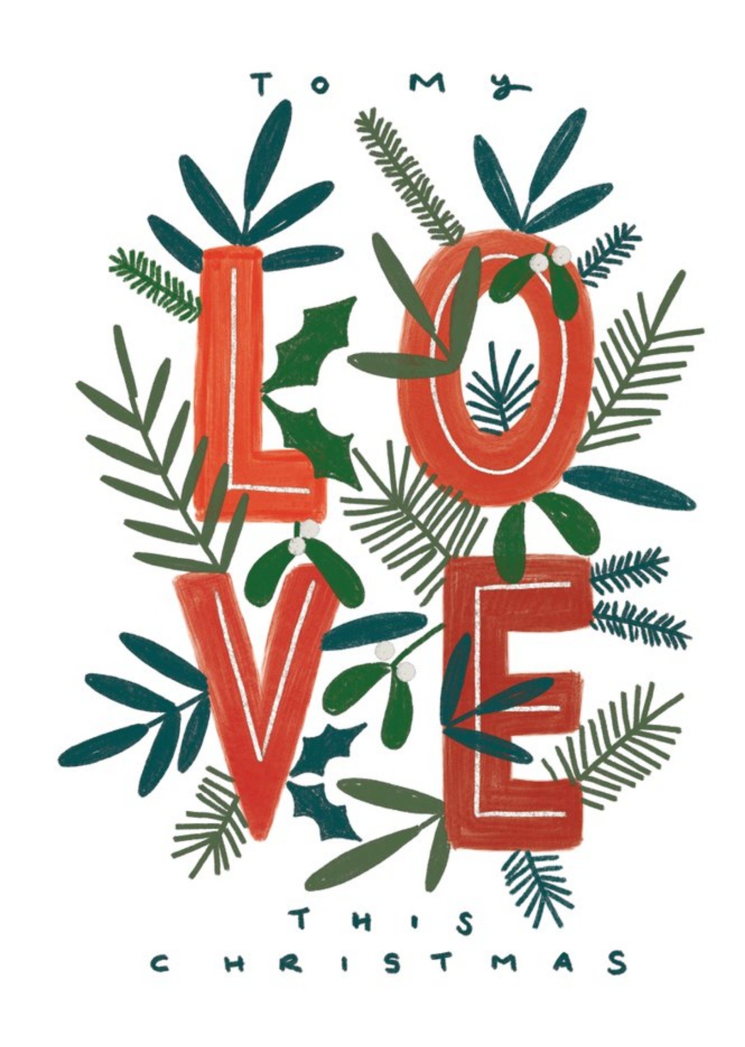 To My Love This Christmas Typographic Card Ecard