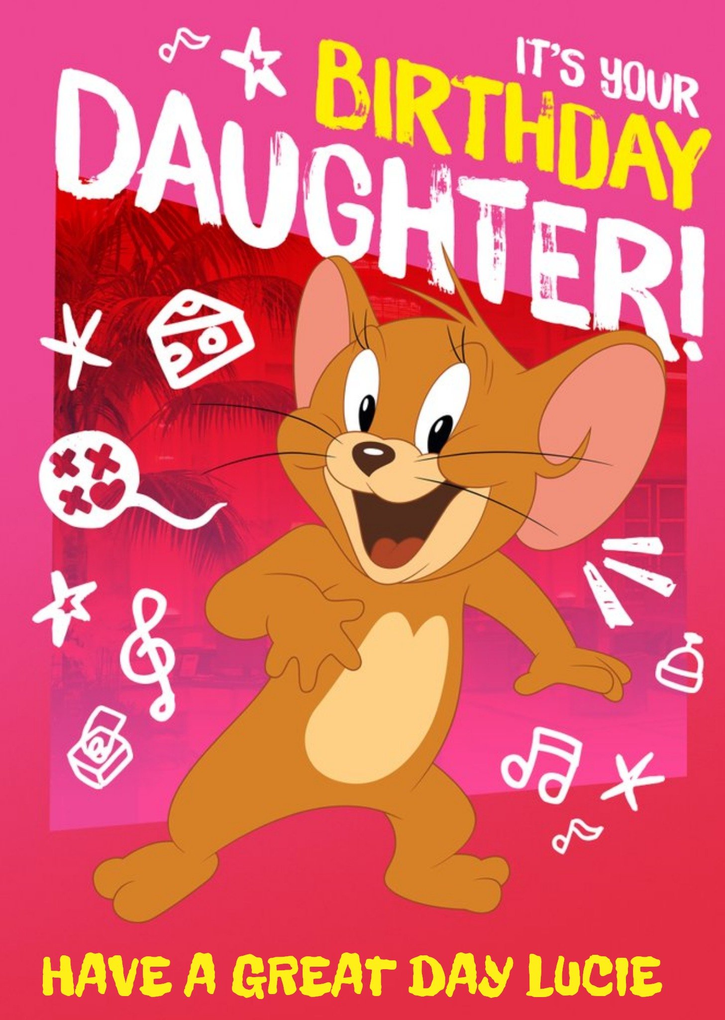 Moonpig Tom And Jerry Movie It's Your Birthday Daughter Card, Large