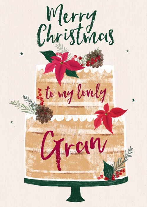 Cute Modern Christmas Card To My Lovely Gran
