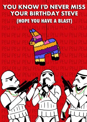 Funny Star Wars birthday Card - Hope you have a blast