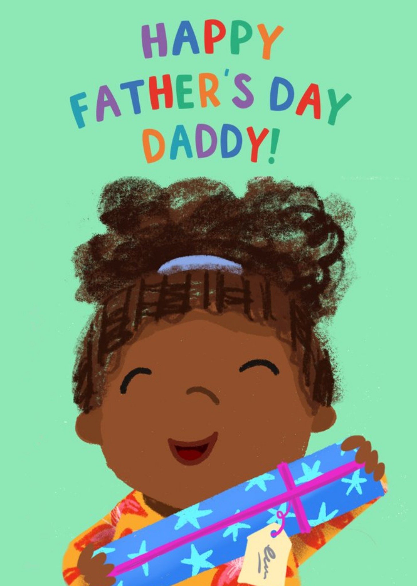 Pigment Illustration Cute Father's Day Colourful Kids Card Ecard