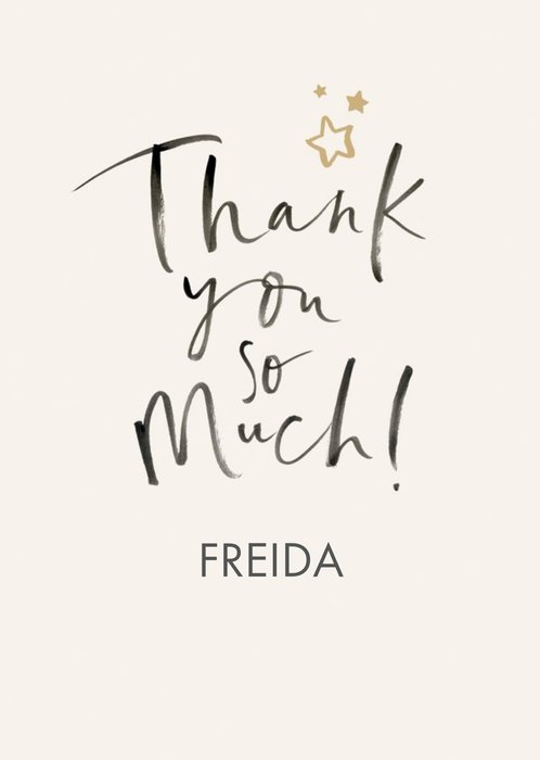 Handwritten Typography On A White Background Thank You So Much Card