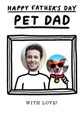 Pigment Line Drawing Cute Photo Upload Father's Day Dog Card