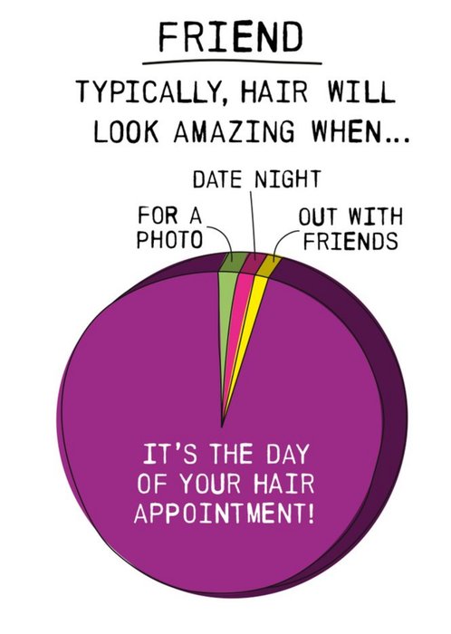 Illustration Of A Colourful Pie Chart Humorous Friend's Birthday Card
