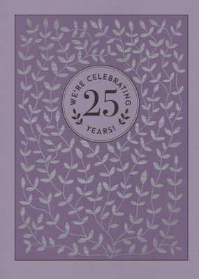 Plum And Silver Flowers 25Th Anniversary Party Invitation