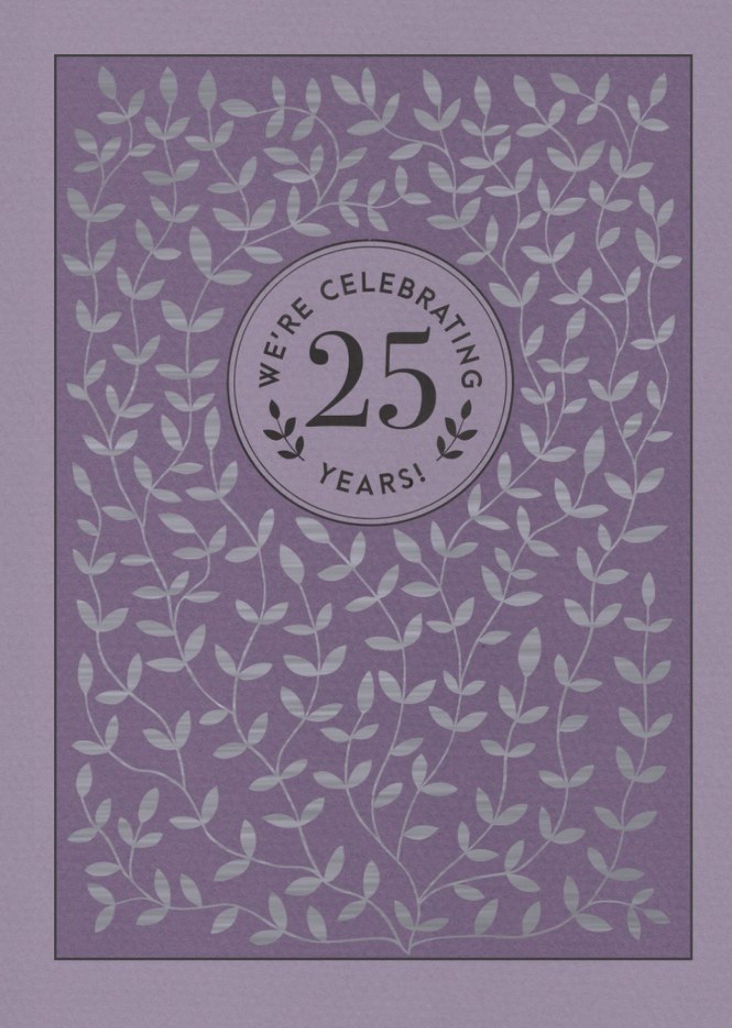 Plum And Silver Flowers 25th Anniversary Party Invitation Ecard