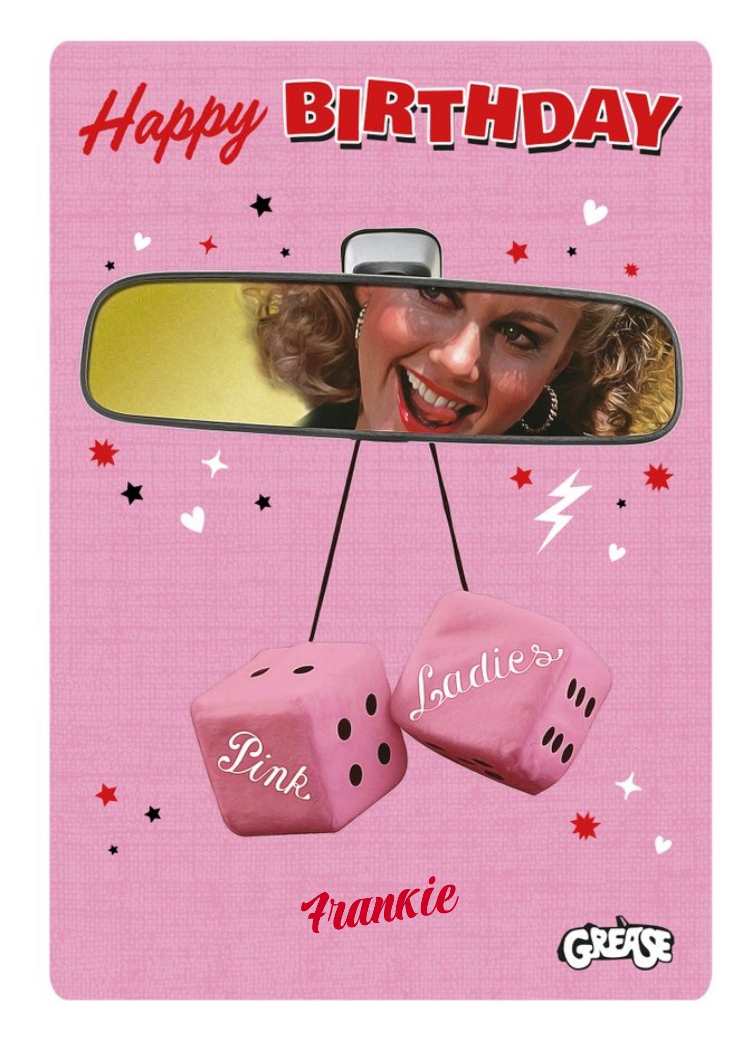 Grease Sandy Fluffy Dice Retrobirthday Card Ecard