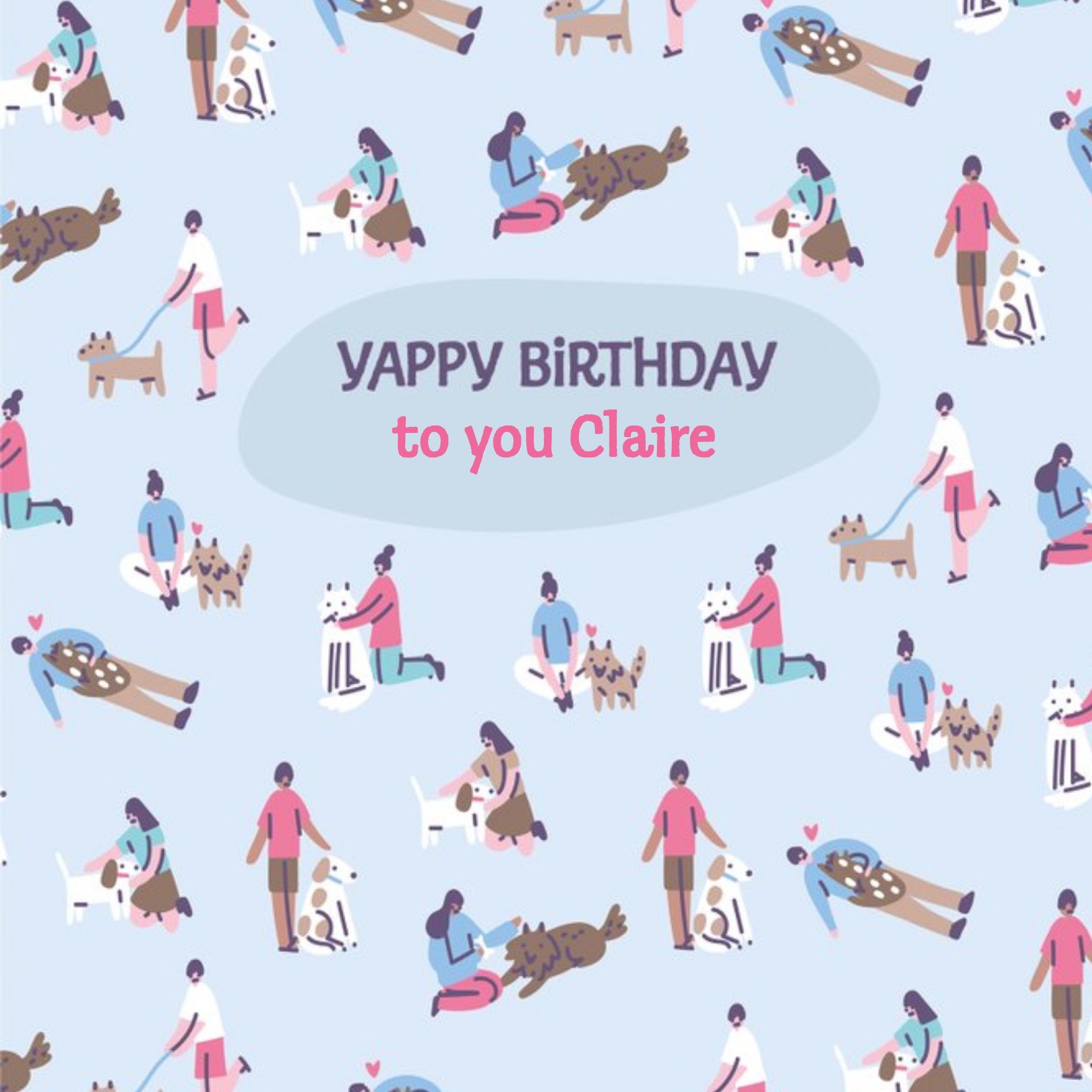 Moonpig Dog Yappy Birthday Card, Square