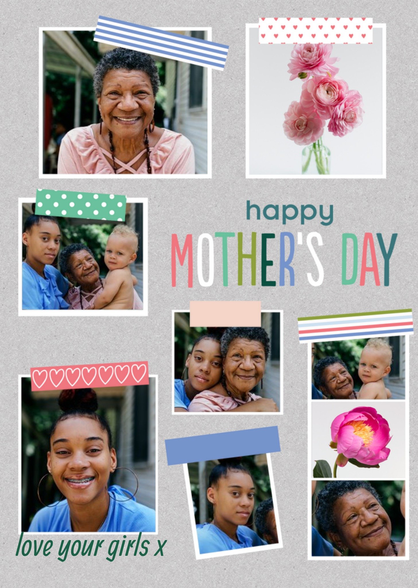 Playful Tape Multi-Photo Happy Mother's Day Card Ecard