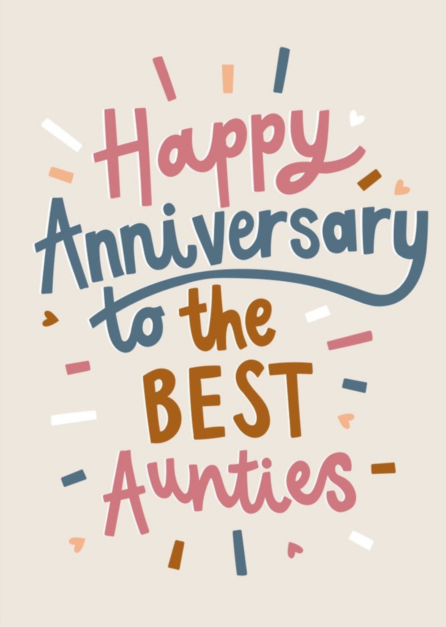 Moonpig Typographic Card Happy Anniversary To The Best Aunties Card Ecard