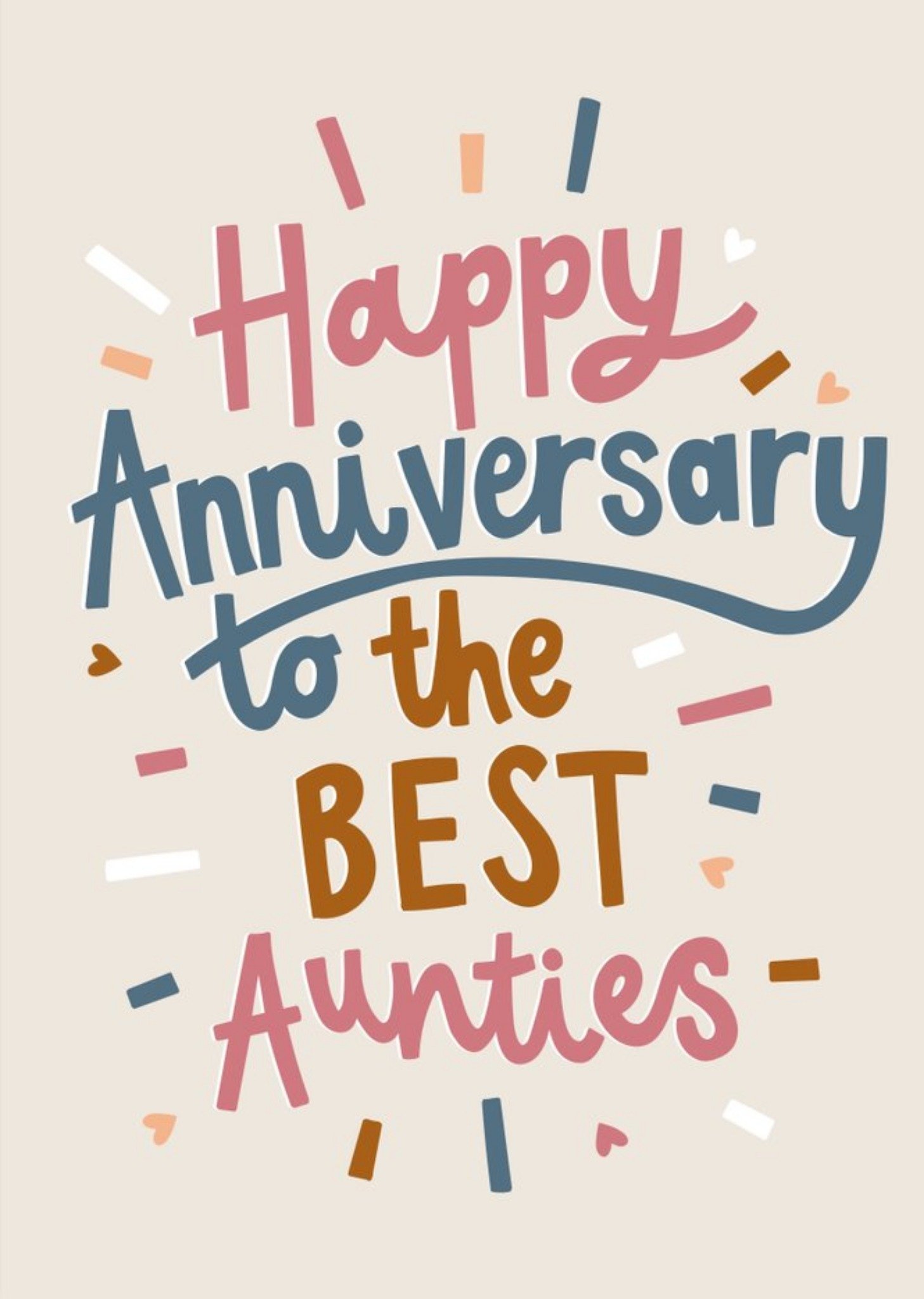 Typographic Card Happy Anniversary To The Best Aunties Card Ecard