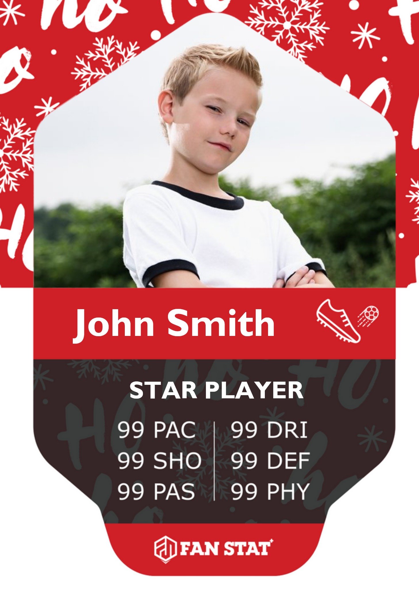 Fan Stat Football Photo Upload Christmas Card Ecard