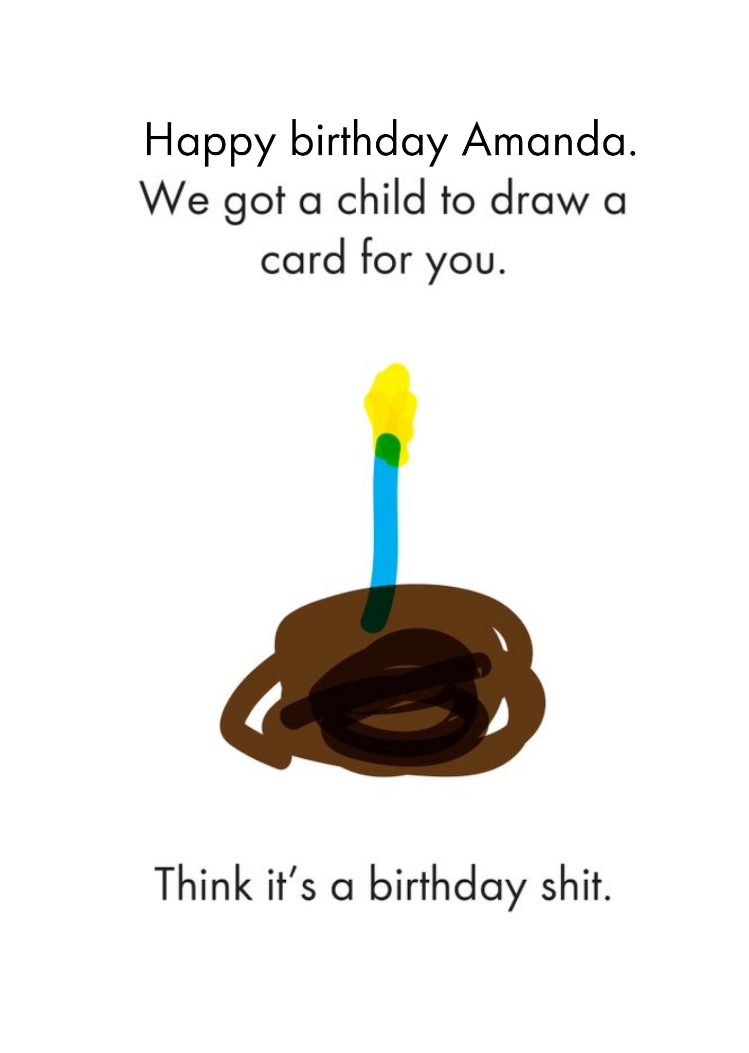 Other Objectables Got A Child To Draw A Card Funny Birthday Card, Large
