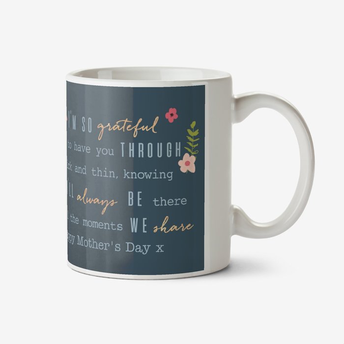 Illustrated Floral Typographic Design Happy Mother's Day Mug