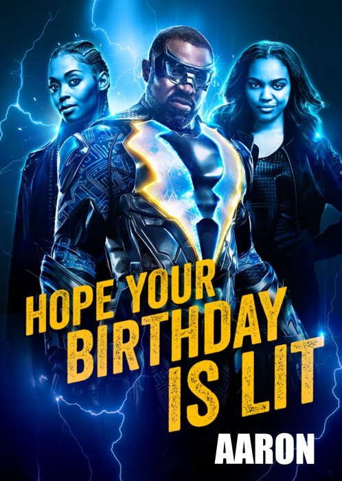 Black Lightning Hope Your Birthday Is Lit Card