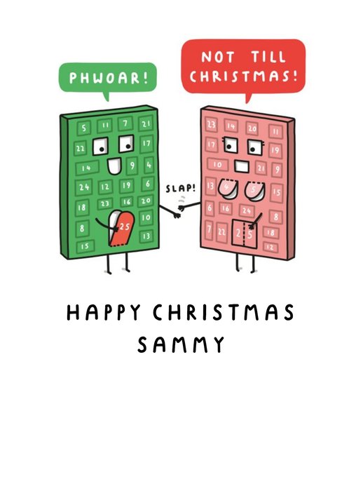 Mungo And Shoddy Cheeky Advent Calendar Christmas Card