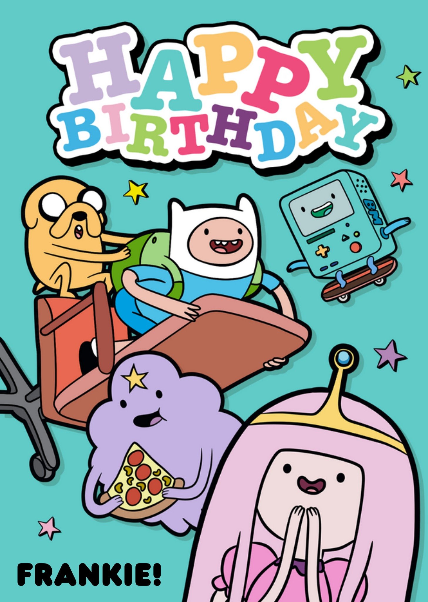 Moonpig Adventure Time Happy Birthday Personalised Card, Large