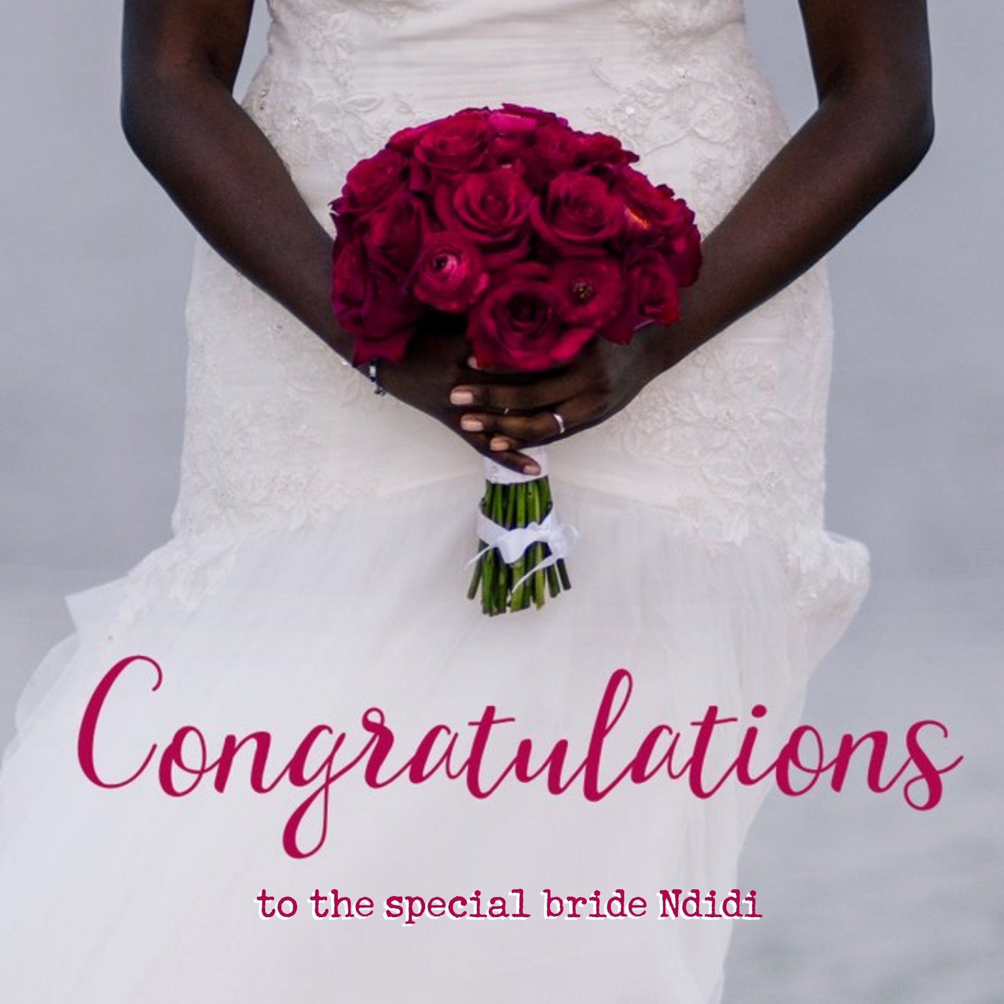 Moonpig Huetribe Photographic Congratulations To The Bride Wedding Card, Large