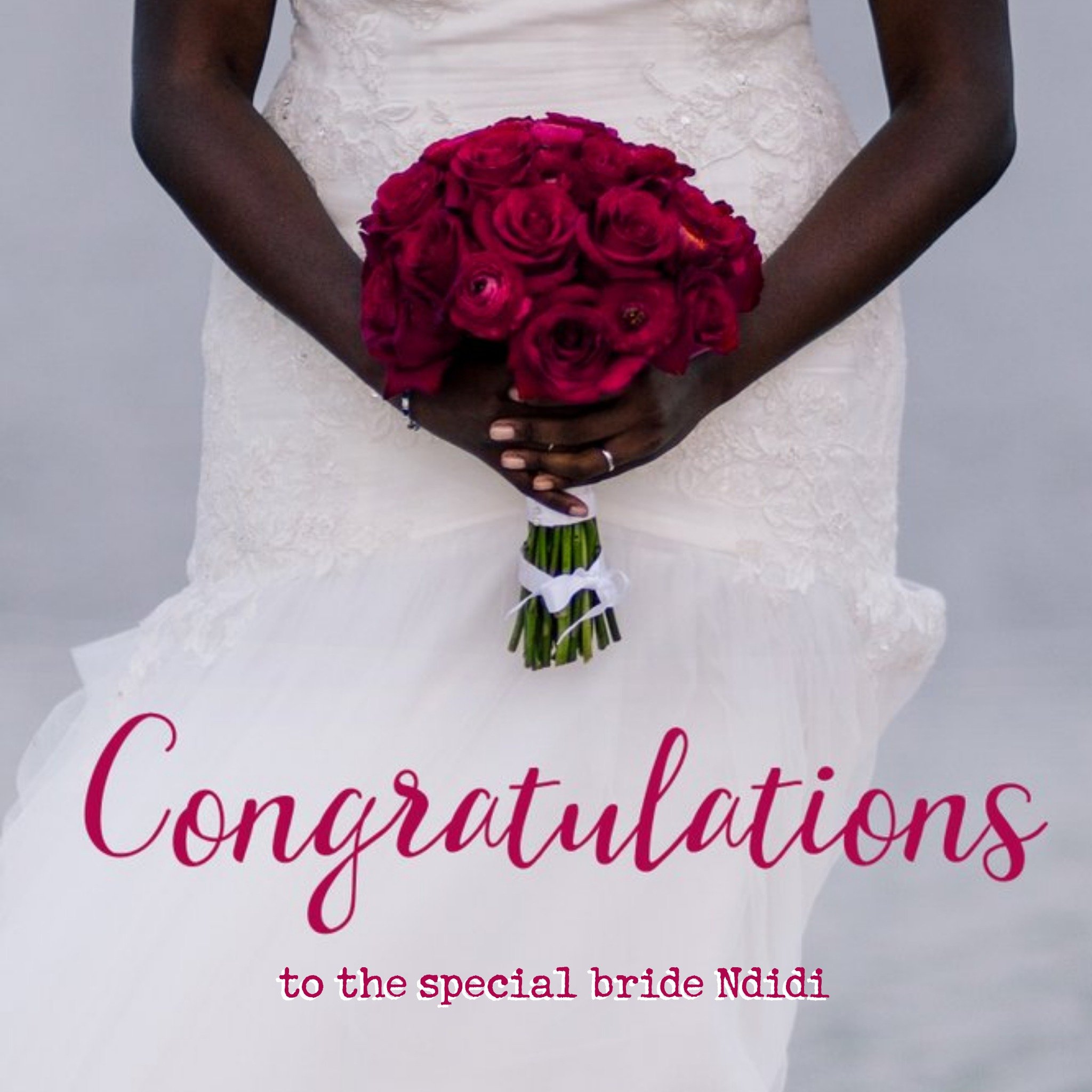 Huetribe Photographic Congratulations To The Bride Wedding Card, Square