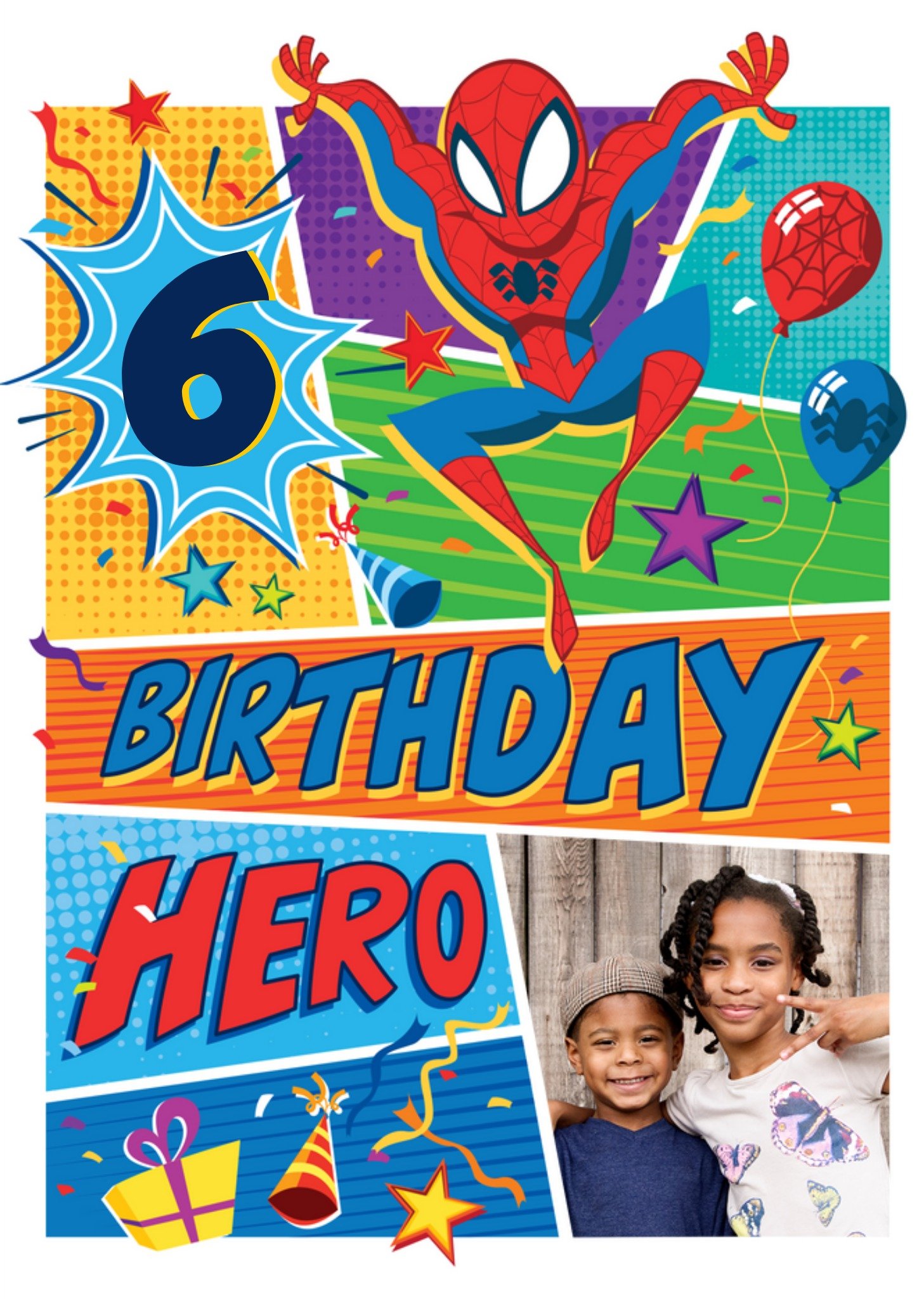 Marvel Comics Characters Spiderman Photo Upload Card, Large