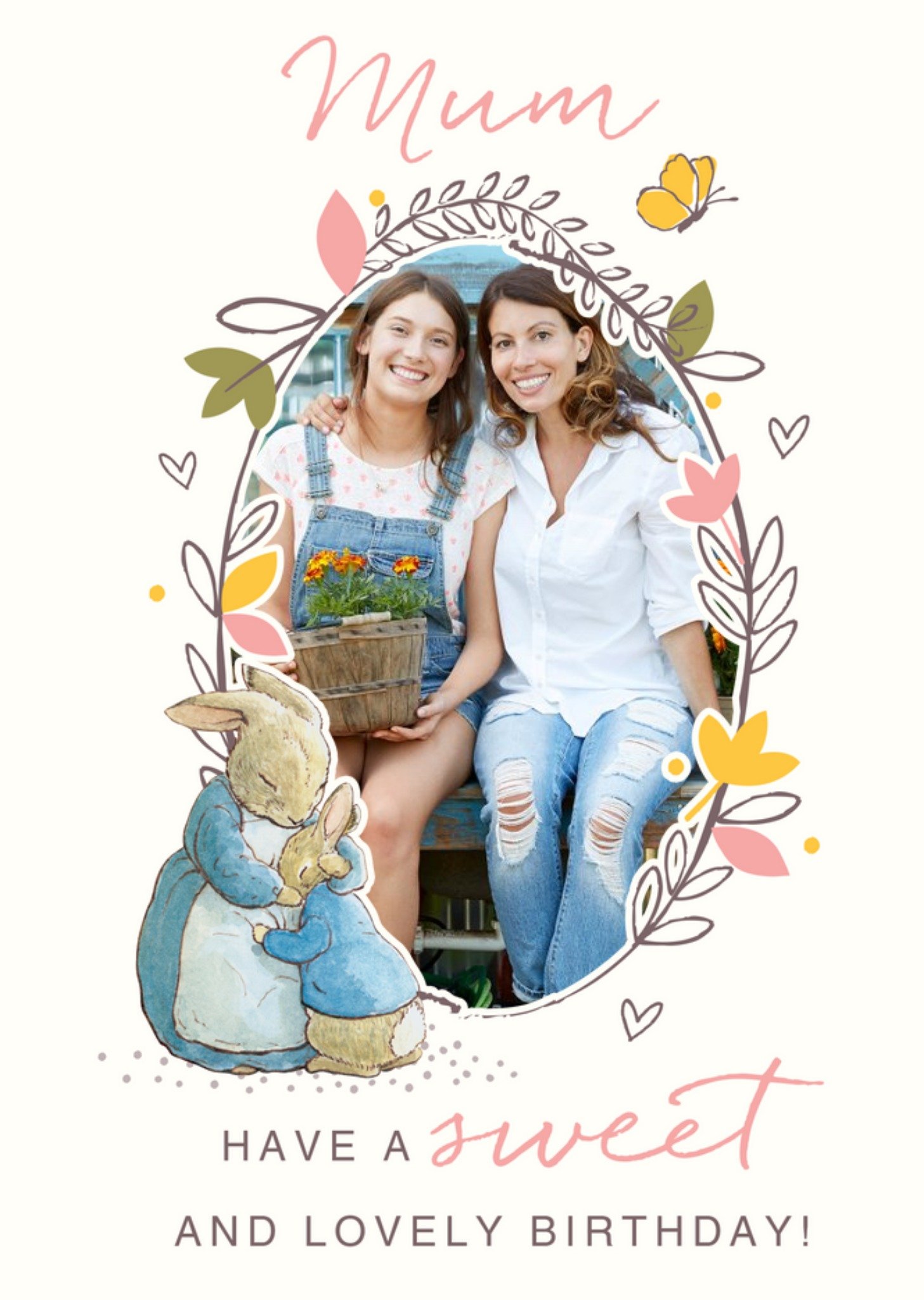 Peter Rabbit Beatrix Potter Happy Birthday Mum Photo Card