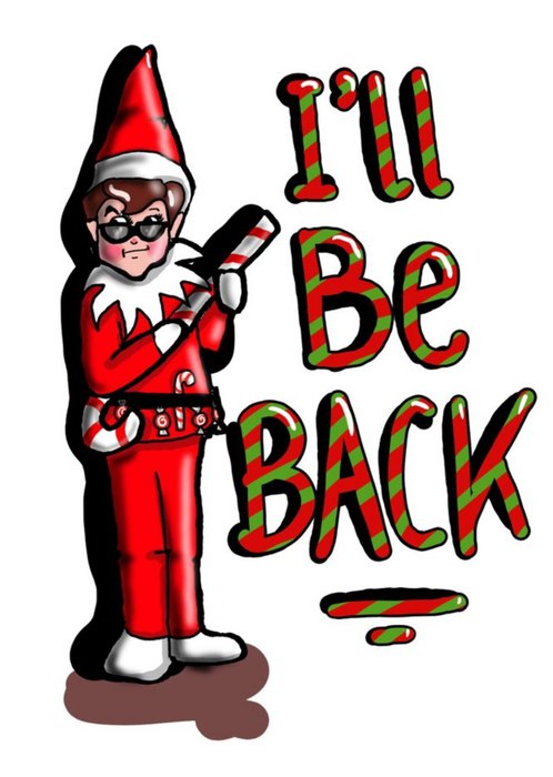 Karen Flanart Funny Illustrated Elf Christmas Card