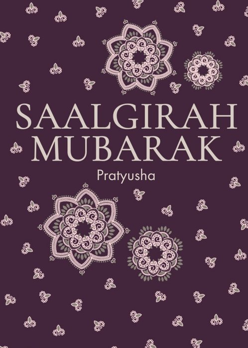Eastern Print Saalgirah Mubarak Blessed Birthday Card